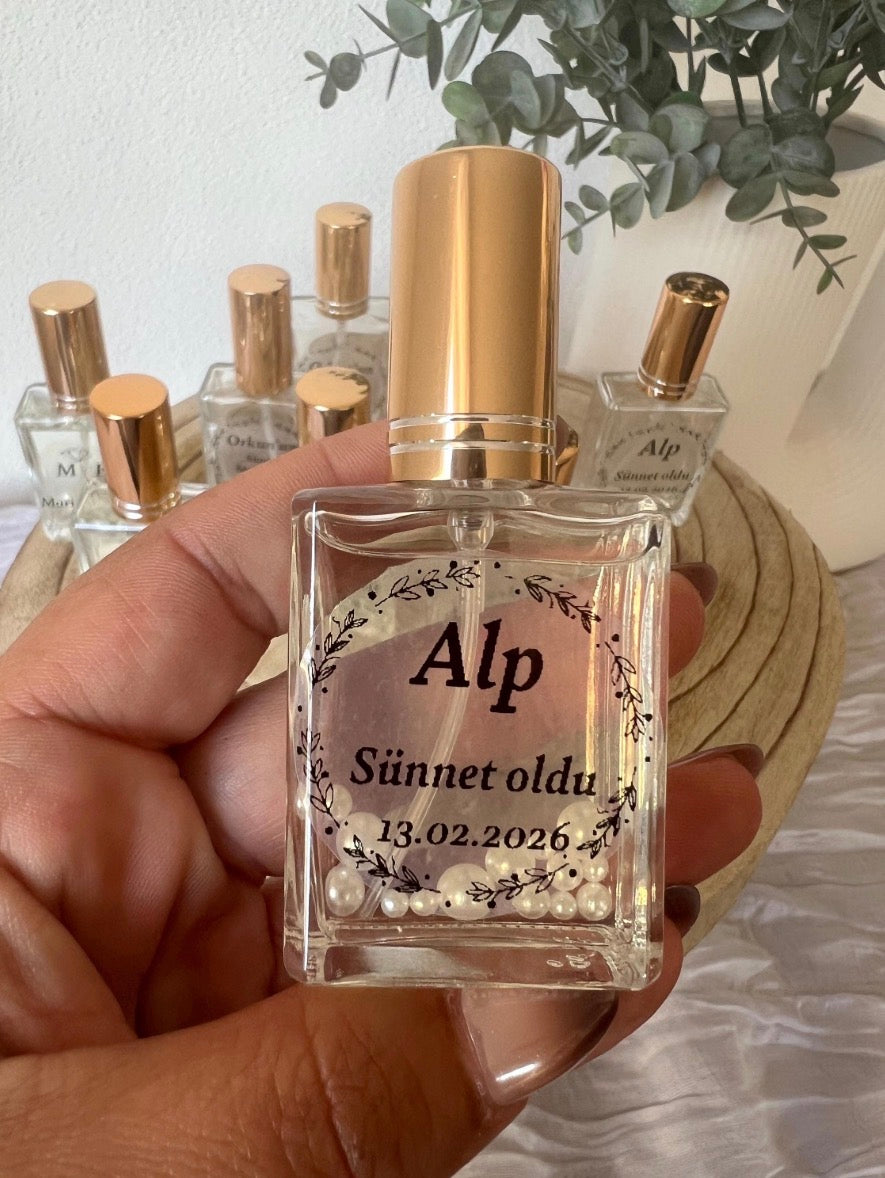 Glas Flakon mit Kolonya- personalisiertes Gastgeschenk- für DIY