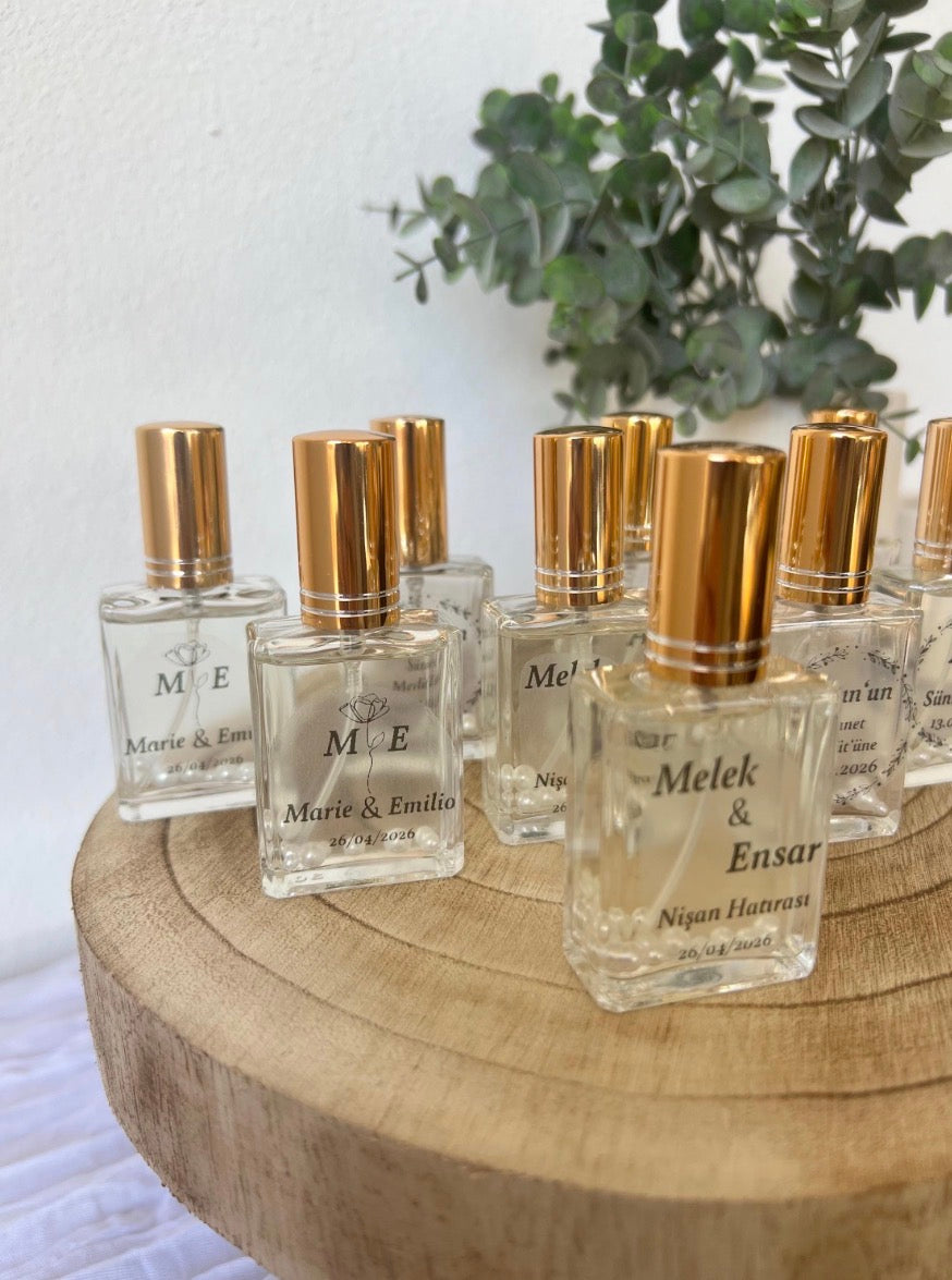 Glas Flakon mit Kolonya- personalisiertes Gastgeschenk- für DIY