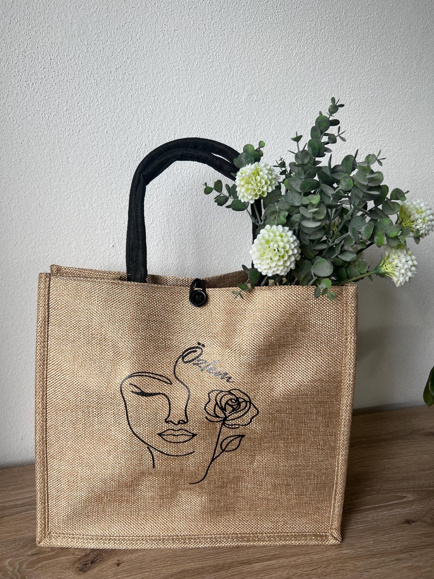 Erzieherin mit Herz Jute Bag, mit Namen personalisiert, Abschiedsgeschenk, Geburtstagsgeschenk, individuell gestaltbar, Herzensmensch