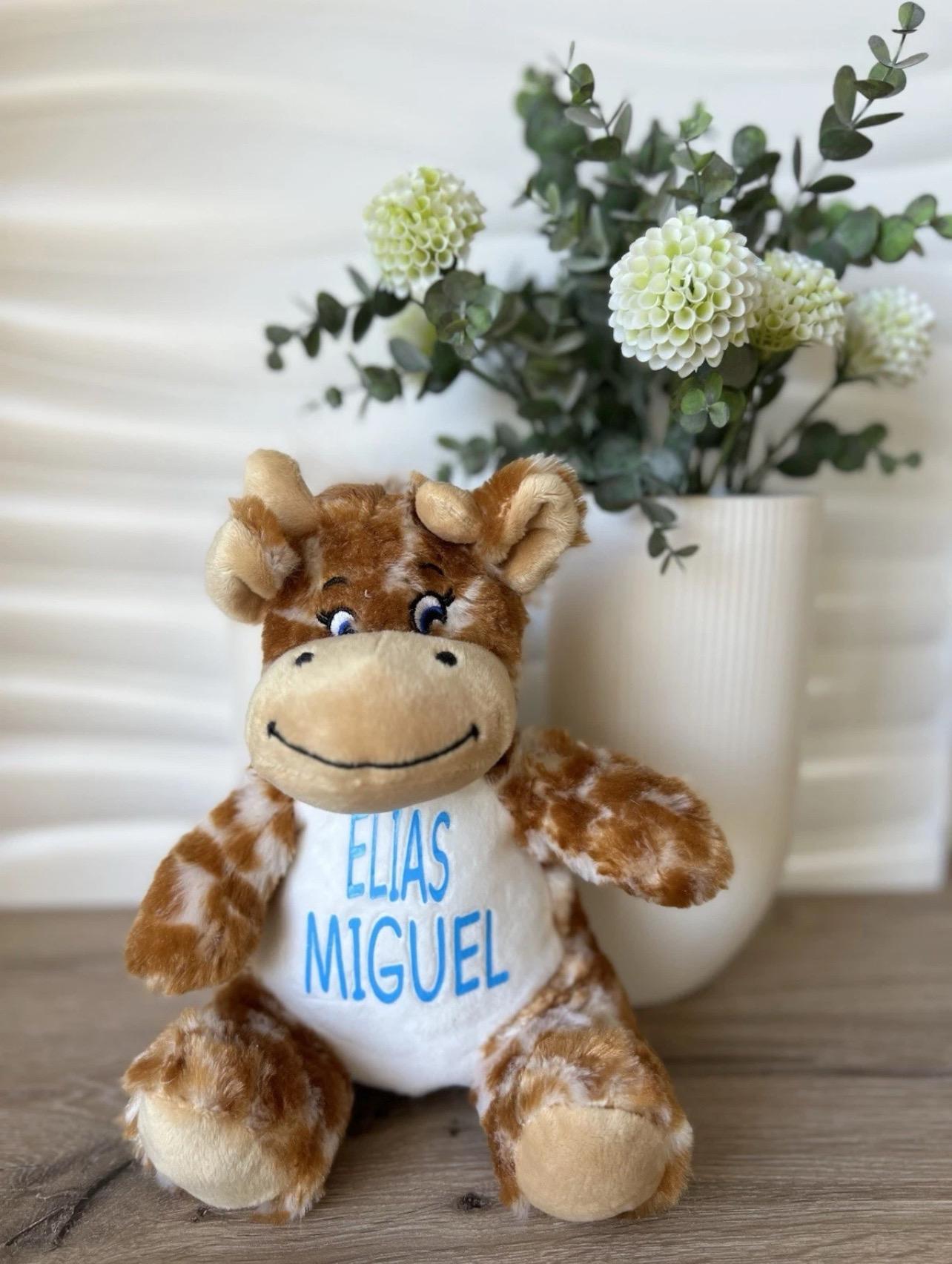 Personalisiertes Kuscheltier  Teddy, Giraffe oder Löwe  mit Geburtsdatum | Baby Geschenk, Geburt, Taufe, Erinnerung