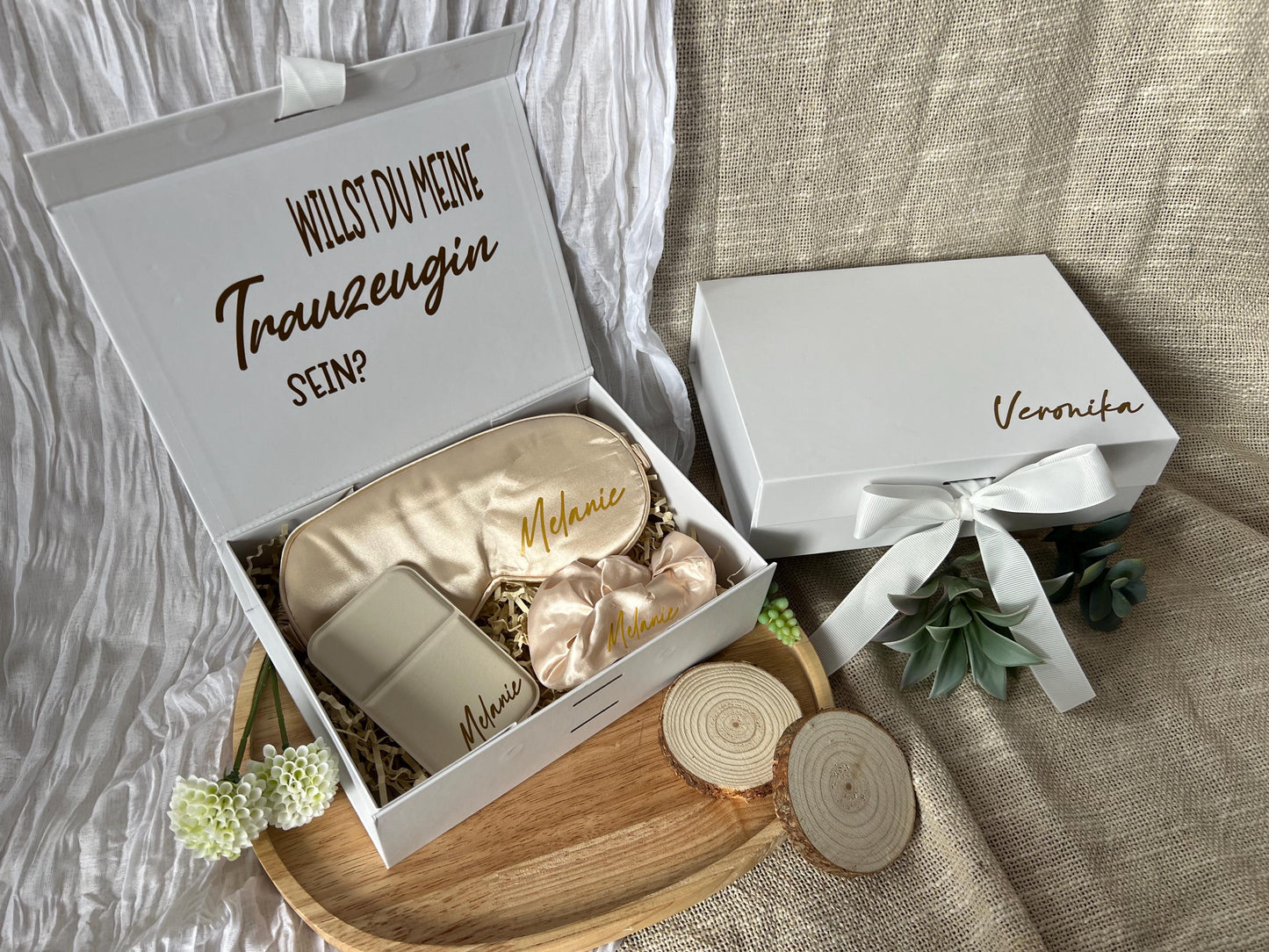 Trauzeugin Geschenk Box personalisiert  Geschenkidee Hochzeit, Trauzeugin fragen, Willst du meine Trauzeugin sein, Trauzeuginnen-Set