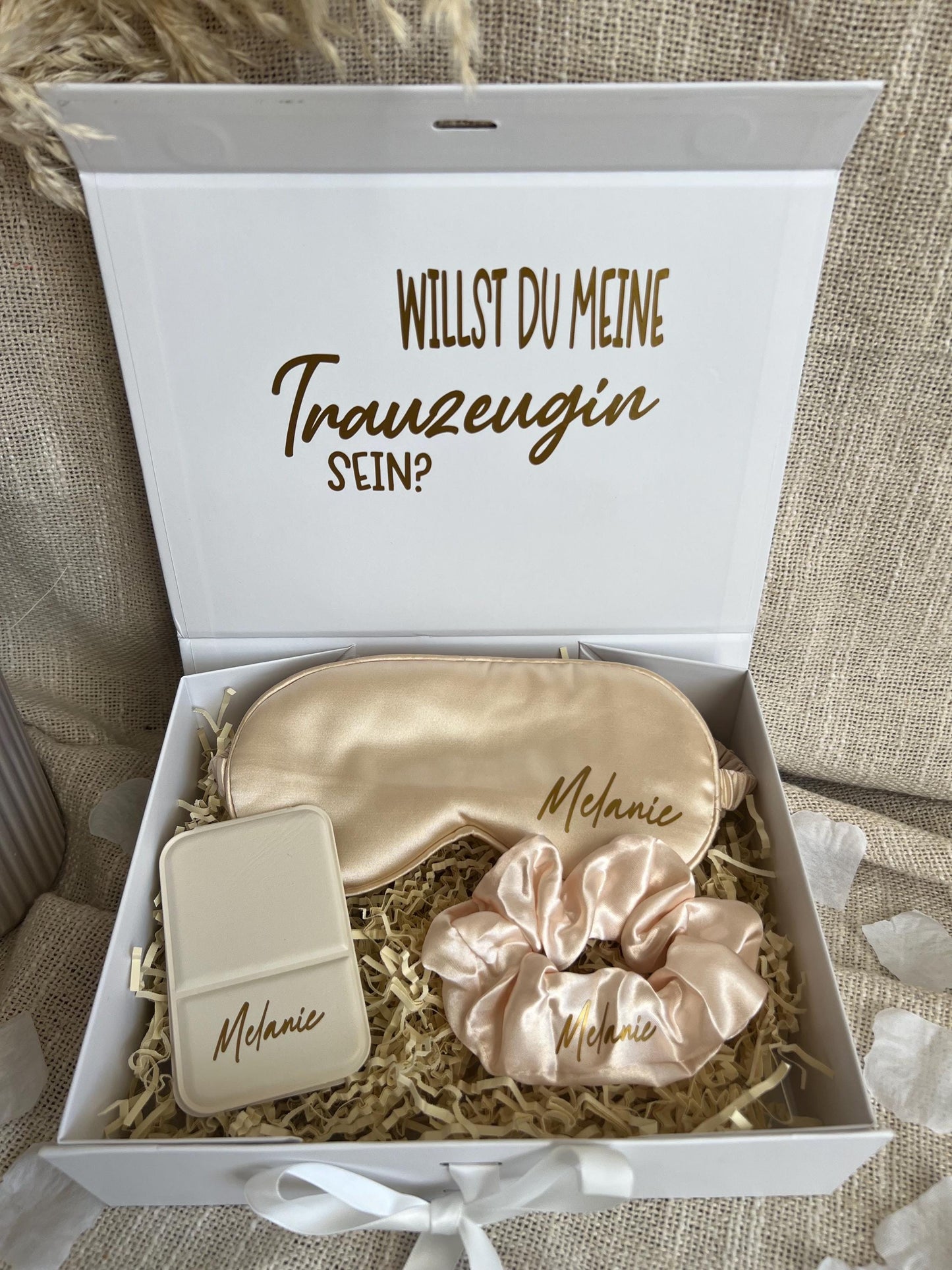Trauzeugin Geschenk Box personalisiert  Geschenkidee Hochzeit, Trauzeugin fragen, Willst du meine Trauzeugin sein, Trauzeuginnen-Set