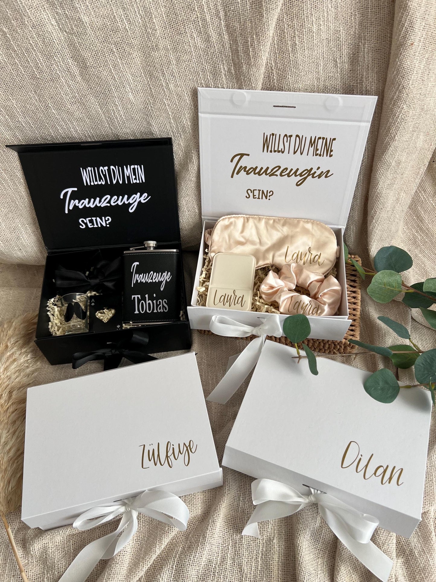 Trauzeugin Geschenk Box personalisiert  Geschenkidee Hochzeit, Trauzeugin fragen, Willst du meine Trauzeugin sein, Trauzeuginnen-Set