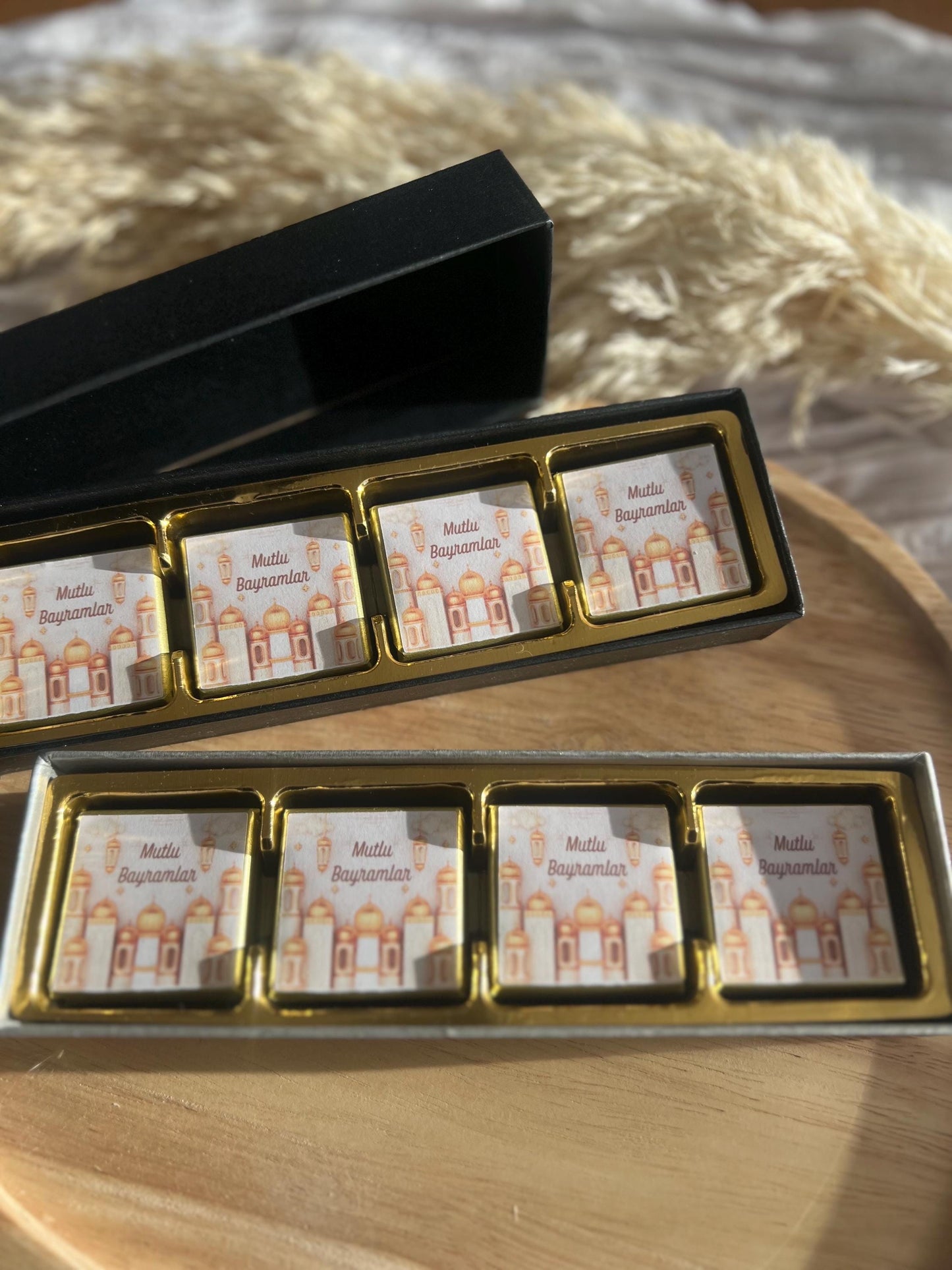 Geschenkbox mit Schokoladentalern, Mutlu Bayramlar, Gastgeschenk Bayram, Eid Mubarak, Eid Geschenk