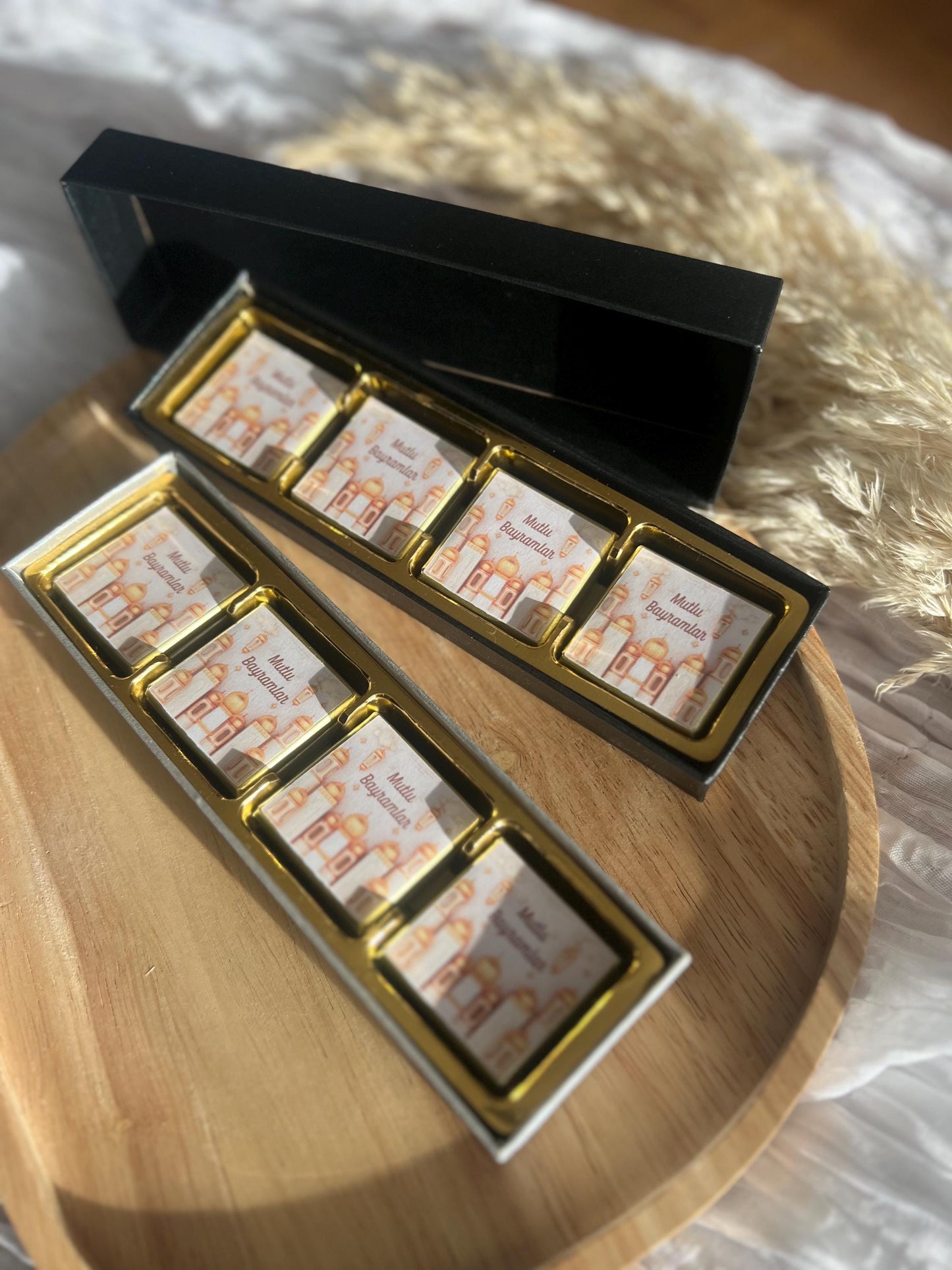 Geschenkbox mit Schokoladentalern, Mutlu Bayramlar, Gastgeschenk Bayram, Eid Mubarak, Eid Geschenk