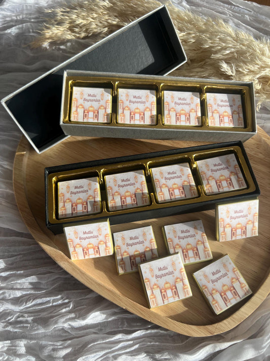 Geschenkbox mit Schokoladentalern, Mutlu Bayramlar, Gastgeschenk Bayram, Eid Mubarak, Eid Geschenk