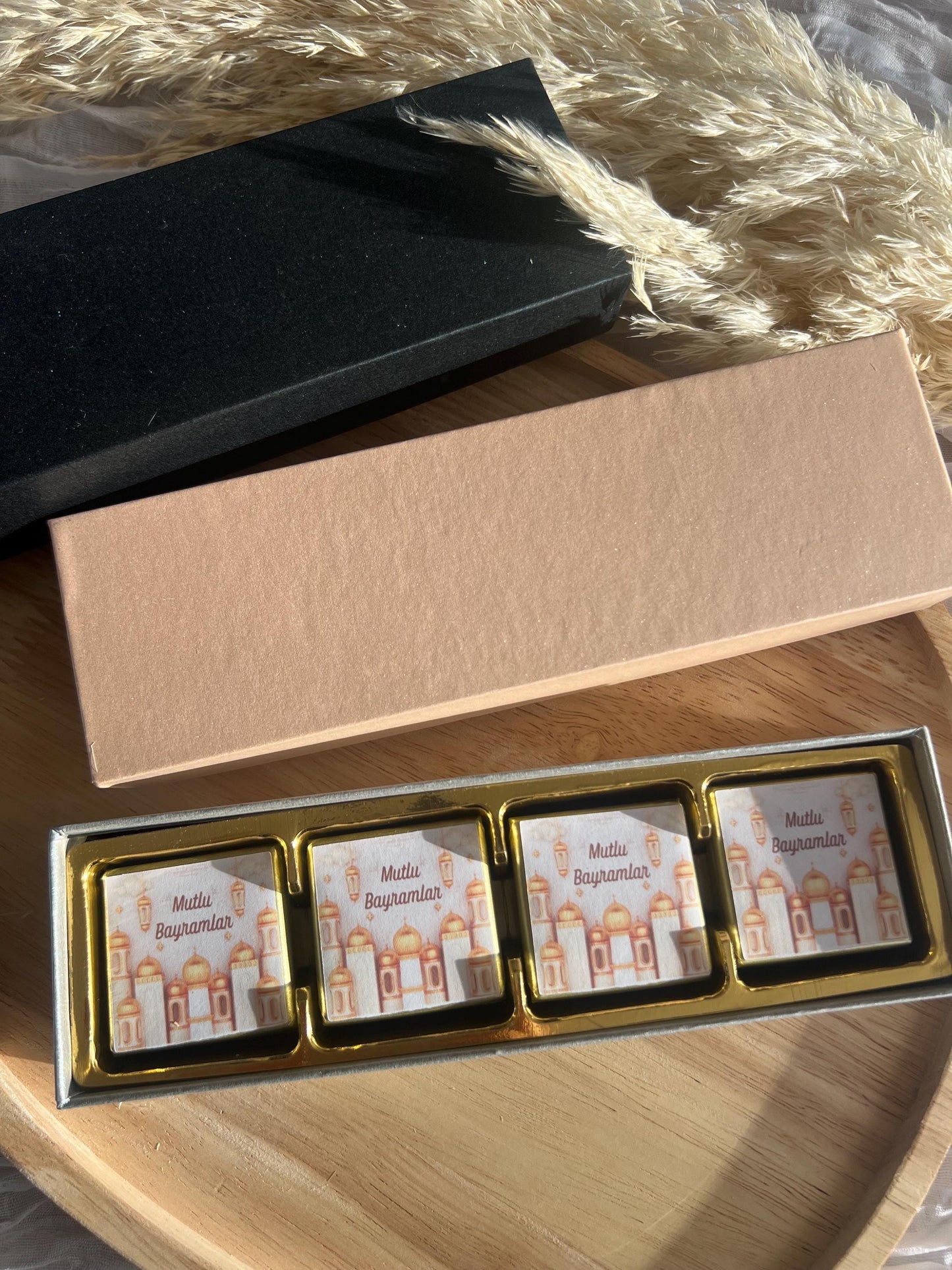 Geschenkbox mit Schokoladentalern, Mutlu Bayramlar, Gastgeschenk Bayram, Eid Mubarak, Eid Geschenk