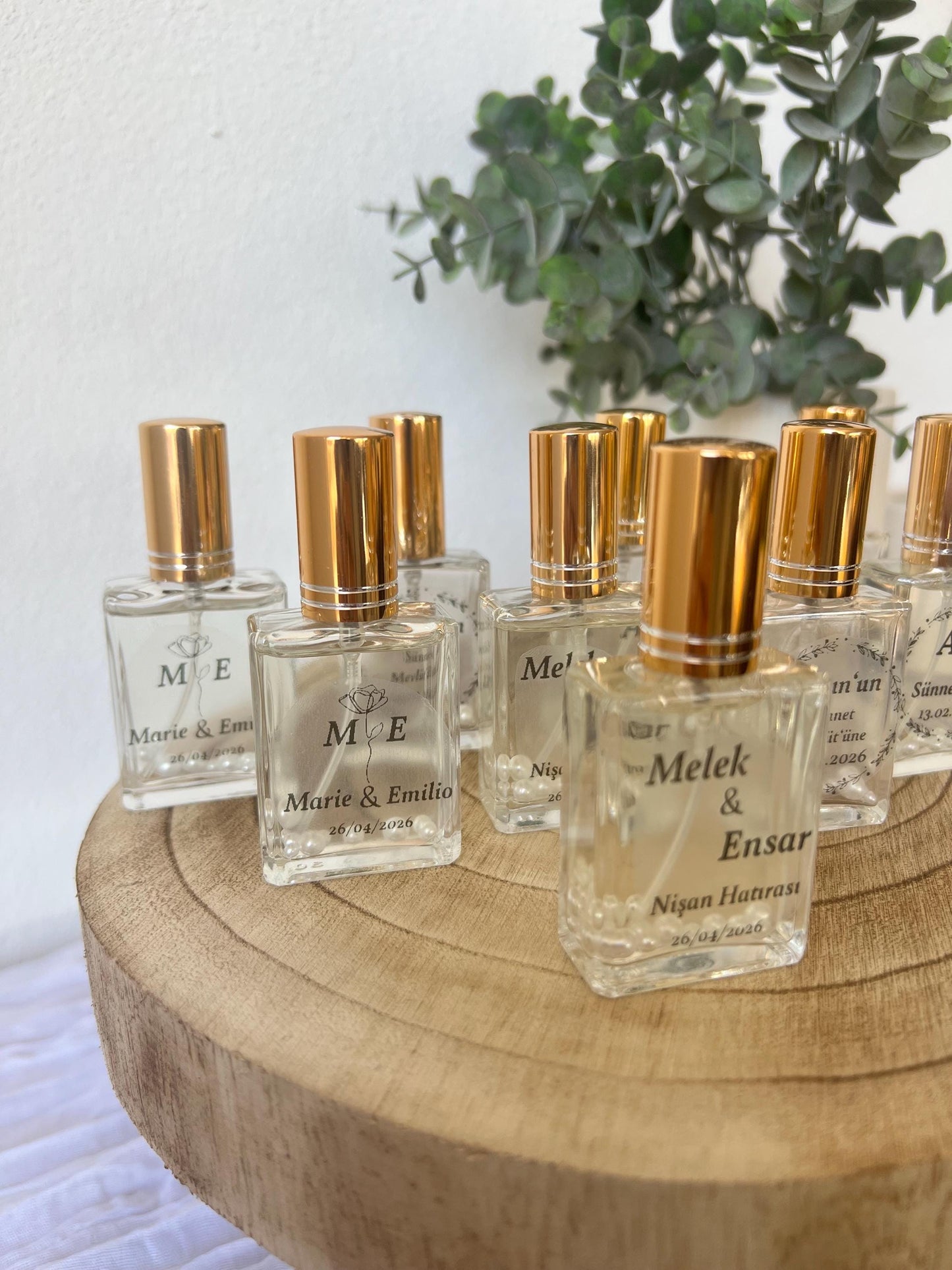 Gastgeschenk personalisiert - Glas Flakon , Kolonya Sprühflasche - Hochzeit, Nişan, Söz, Sünnet, Mevlüt, DIY