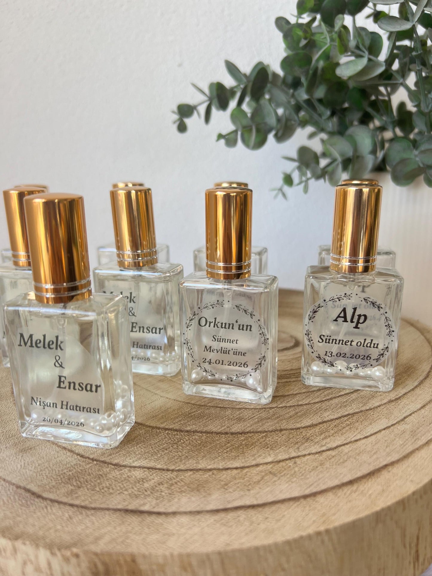 Gastgeschenk personalisiert - Glas Flakon , Kolonya Sprühflasche - Hochzeit, Nişan, Söz, Sünnet, Mevlüt, DIY
