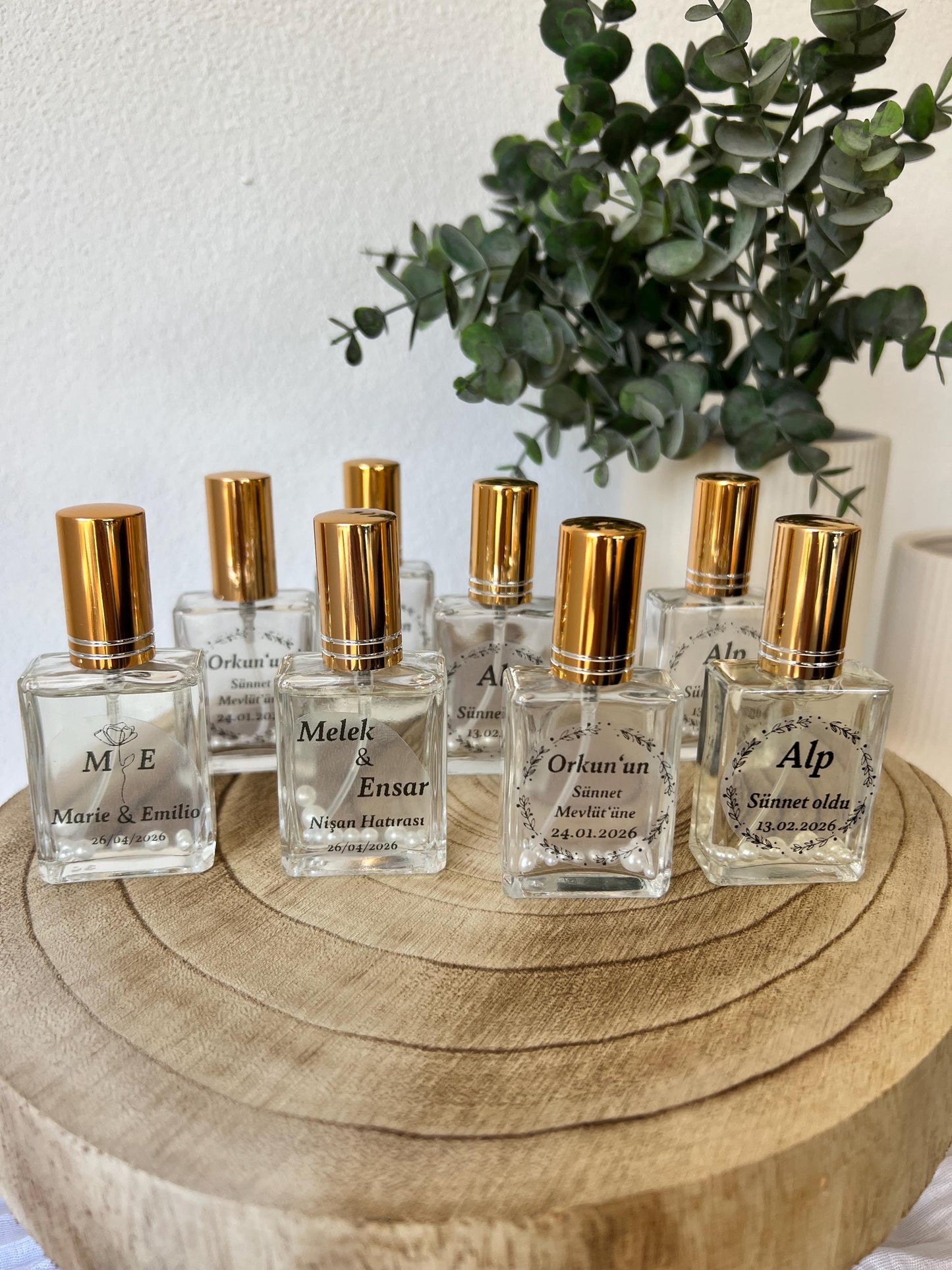 Gastgeschenk personalisiert - Glas Flakon , Kolonya Sprühflasche - Hochzeit, Nişan, Söz, Sünnet, Mevlüt, DIY