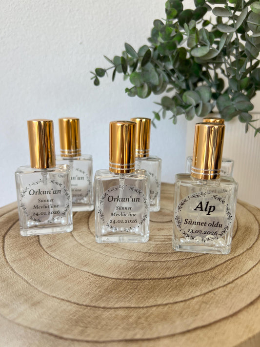 Gastgeschenk personalisiert - Glas Flakon , Kolonya Sprühflasche - Hochzeit, Nişan, Söz, Sünnet, Mevlüt, DIY