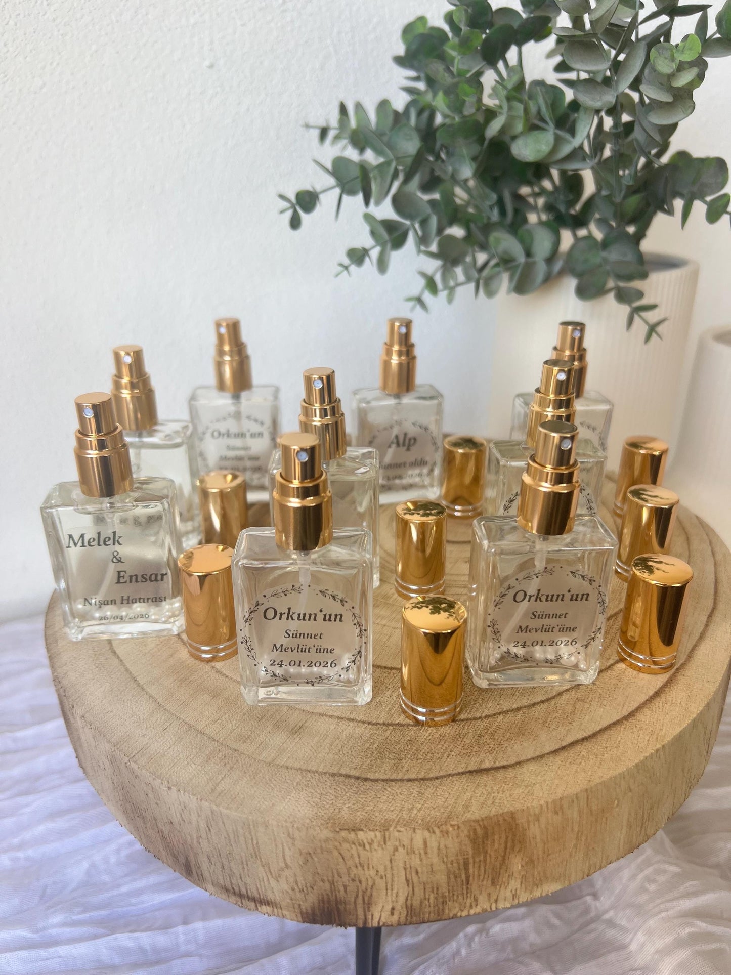 Gastgeschenk personalisiert - Glas Flakon , Kolonya Sprühflasche - Hochzeit, Nişan, Söz, Sünnet, Mevlüt, DIY