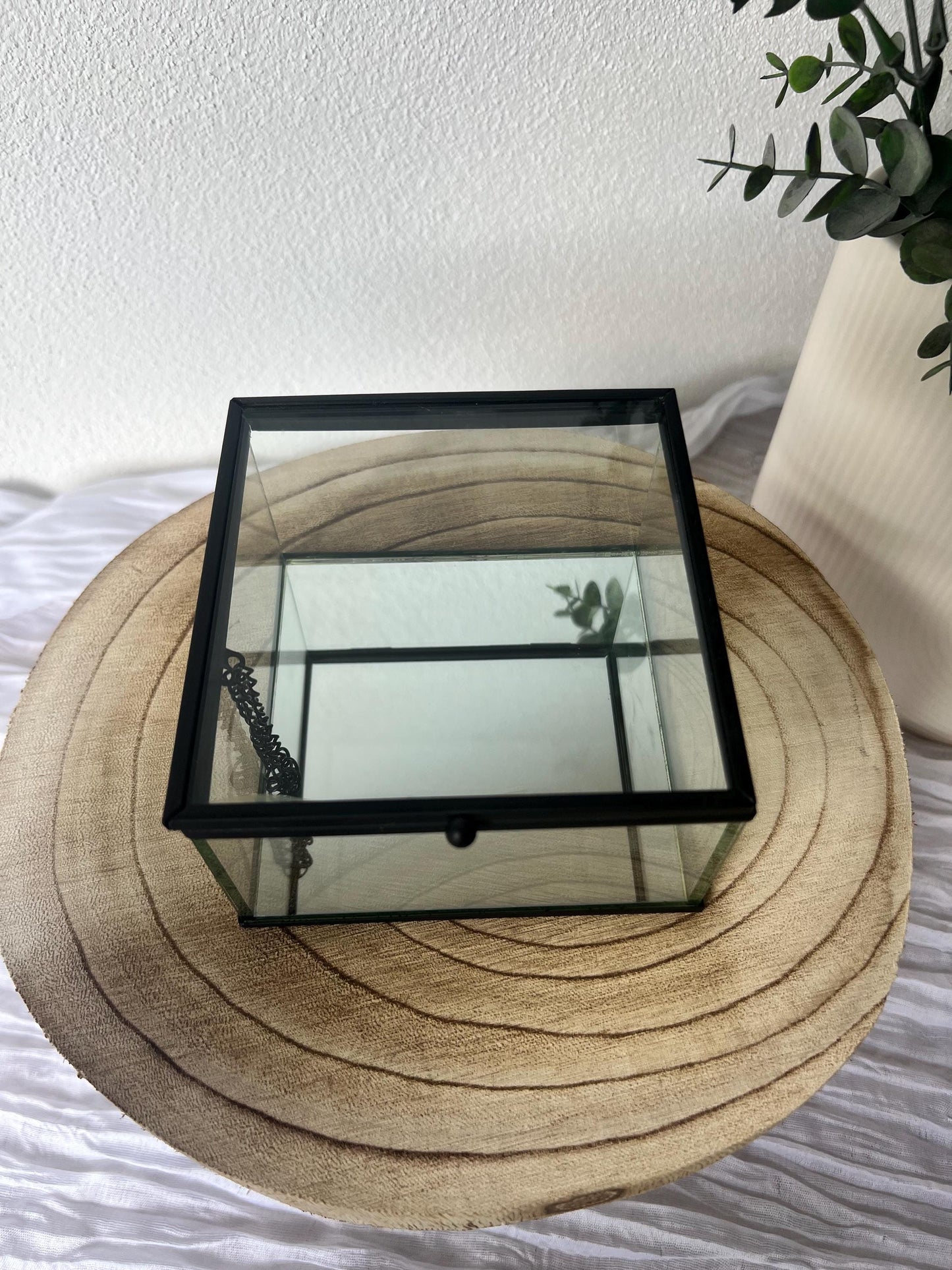 Glasbox Gold & Schwarz, DIY Ringbox, für Hochzeit, Schmuckkästchen Glas, Vintage Ringbox für Hochzeit und Verlobung