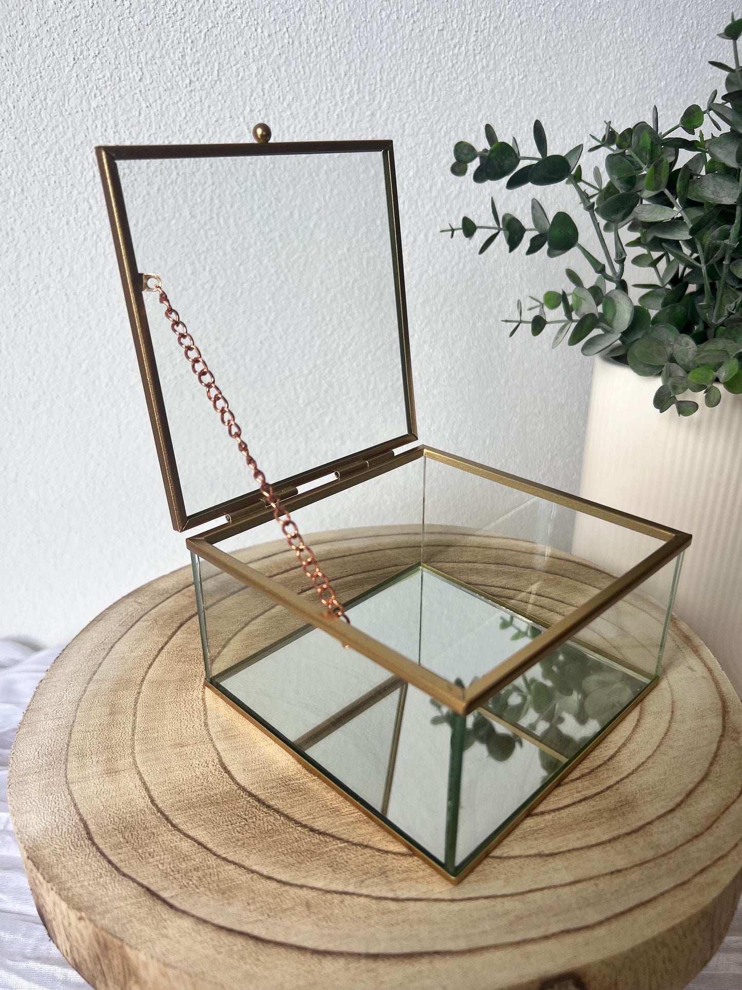 Glasbox Gold & Schwarz, DIY Ringbox, für Hochzeit, Schmuckkästchen Glas, Vintage Ringbox für Hochzeit und Verlobung