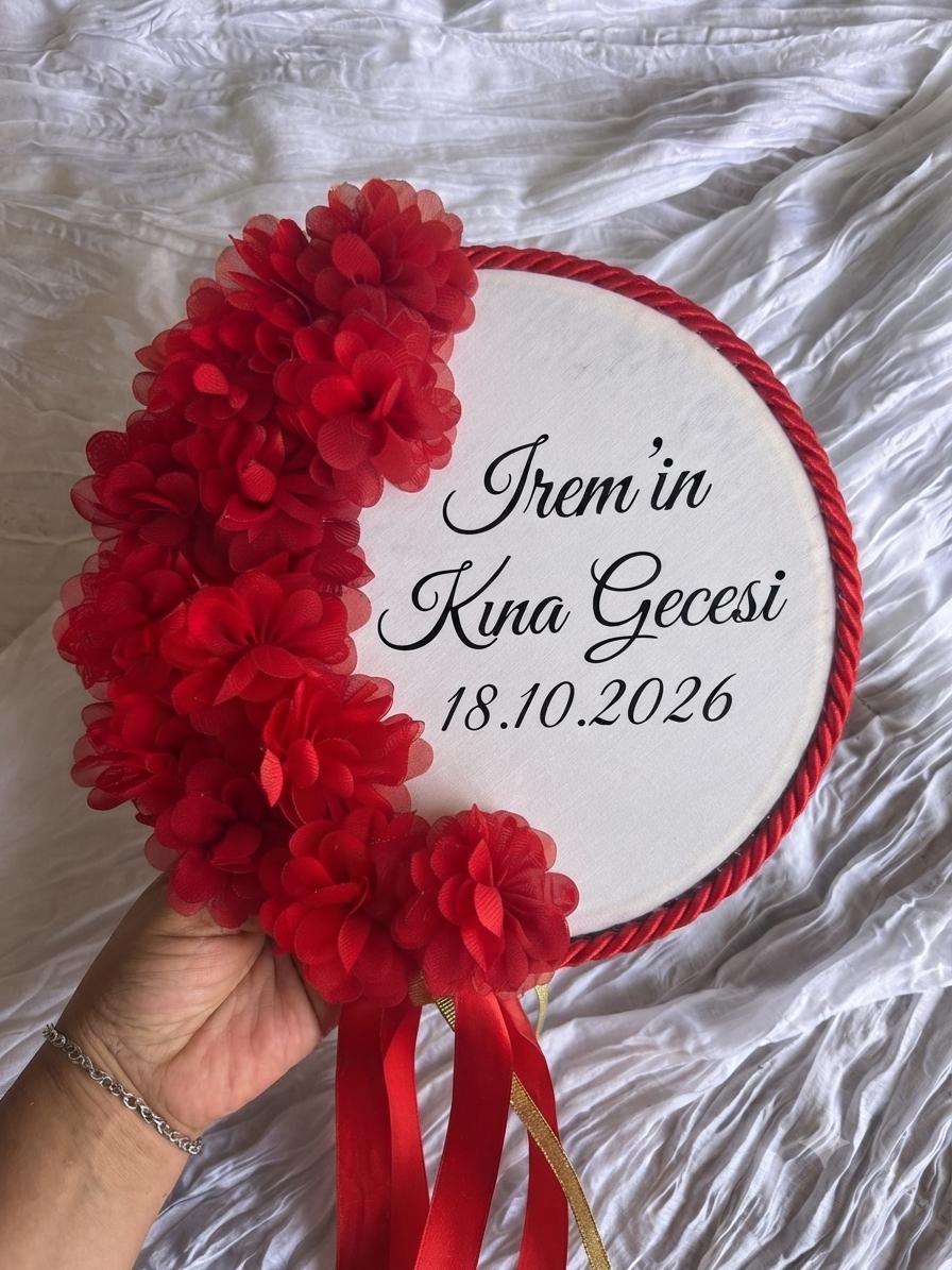 Personalisiertes Henna Tamburin, Brauttrommel, Isimli Kına Tefi, Henna Night, Henna Favor