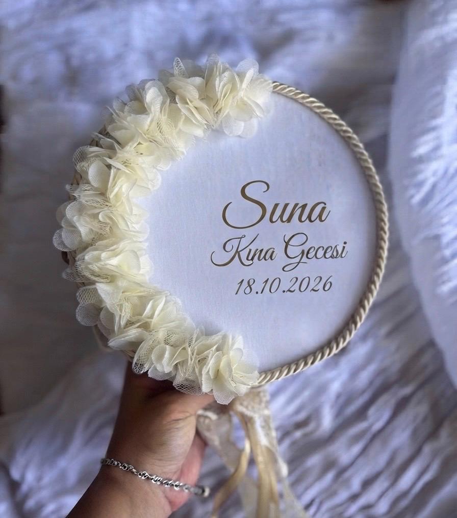 Personalisiertes Henna Tamburin, Brauttrommel, Isimli Kına Tefi, Henna Night, Henna Favor